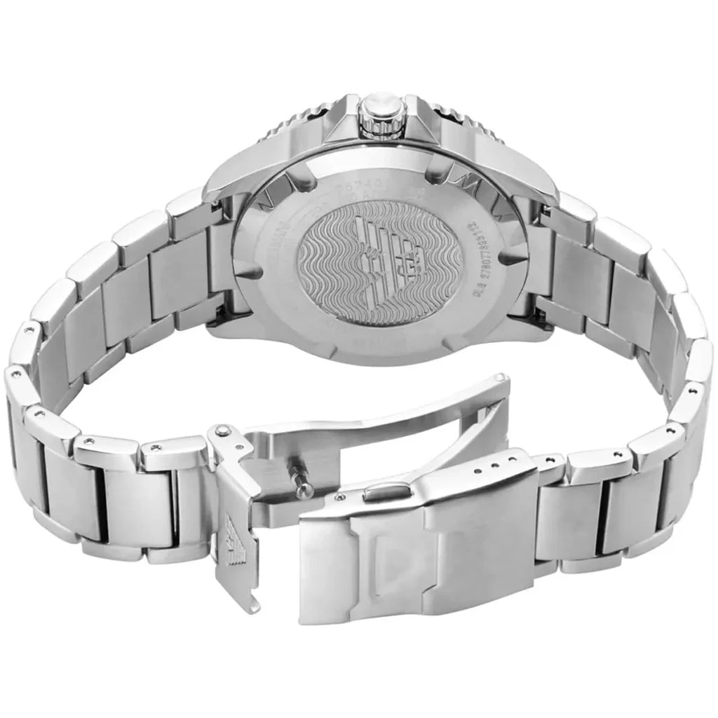 Emporio Armani Men’s Quartz Silver Stainless Steel Blue Dial 42mm Watch AR11590