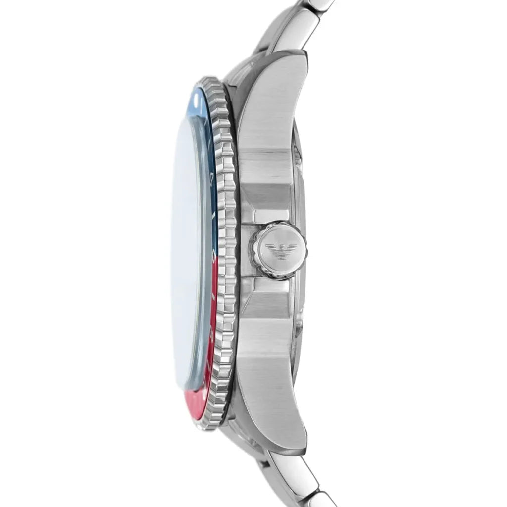 Emporio Armani Men’s Quartz Silver Stainless Steel Blue Dial 42mm Watch AR11590