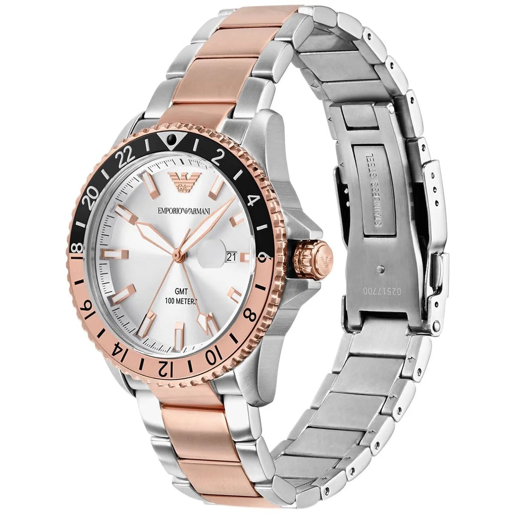 Emporio Armani Men’s Quartz Two-tone Stainless Steel Silver Dial 42mm Watch AR11591