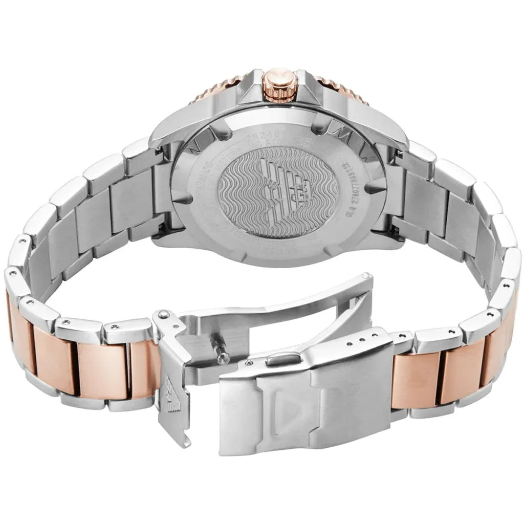 Emporio Armani Men’s Quartz Two-tone Stainless Steel Silver Dial 42mm Watch AR11591