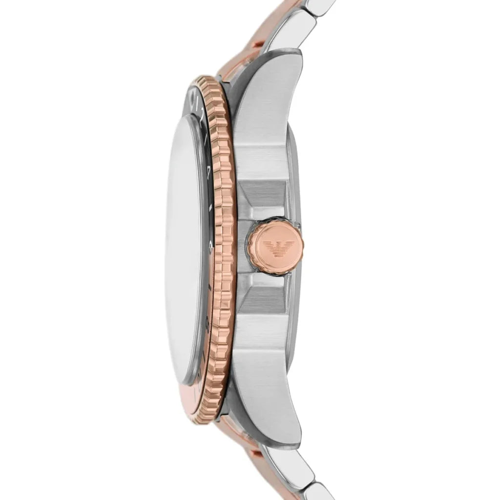 Emporio Armani Men’s Quartz Two-tone Stainless Steel Silver Dial 42mm Watch AR11591