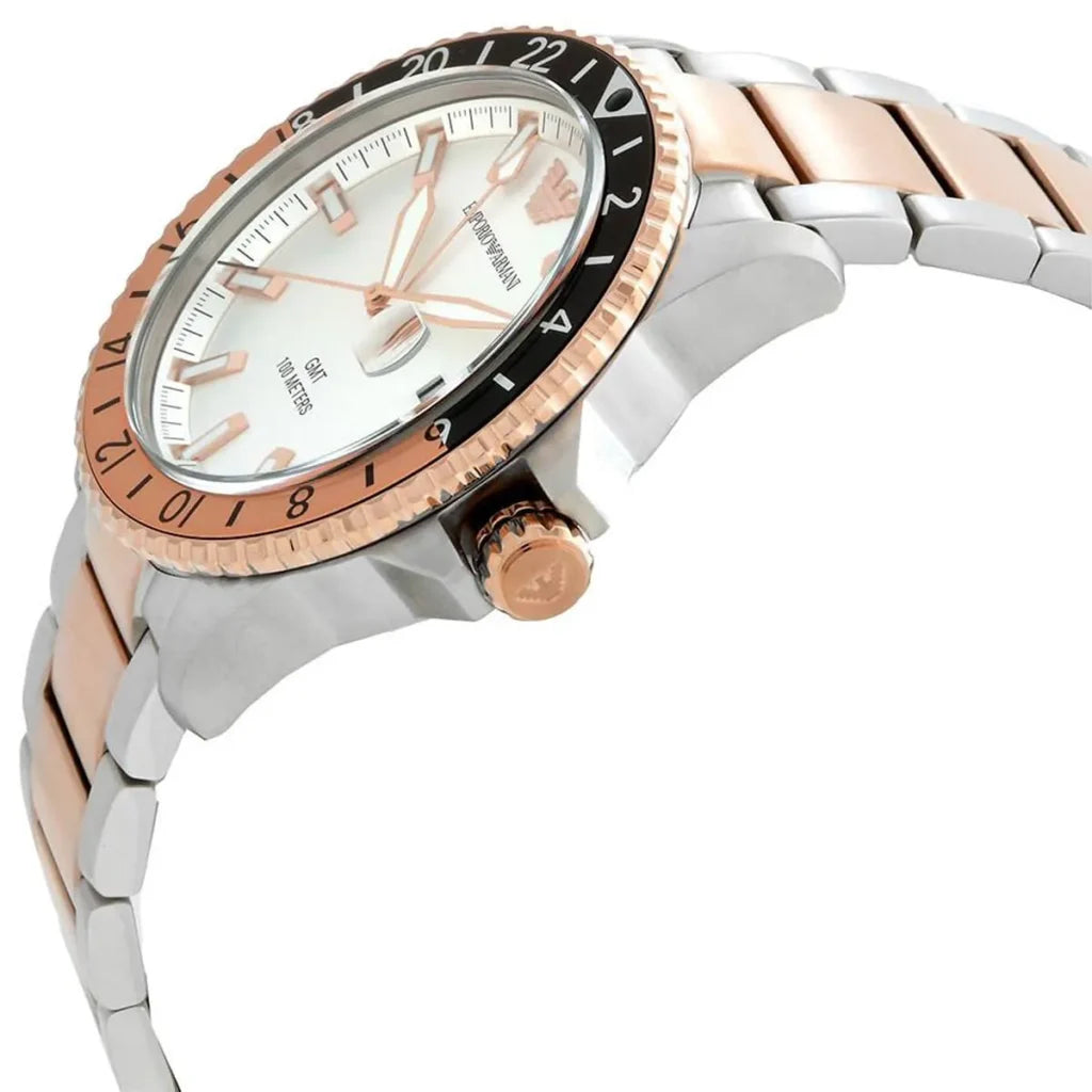 Emporio Armani Men’s Quartz Two-tone Stainless Steel Silver Dial 42mm Watch AR11591