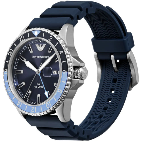 Emporio Armani Men’s Quartz Blue Silicone Strap Blue Dial 42mm Watch AR11592