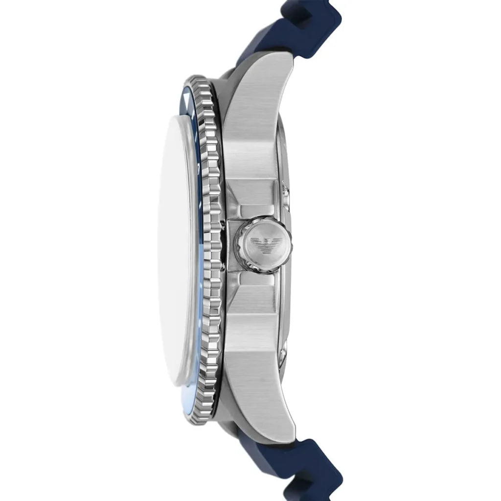 Emporio Armani Men’s Quartz Blue Silicone Strap Blue Dial 42mm Watch AR11592