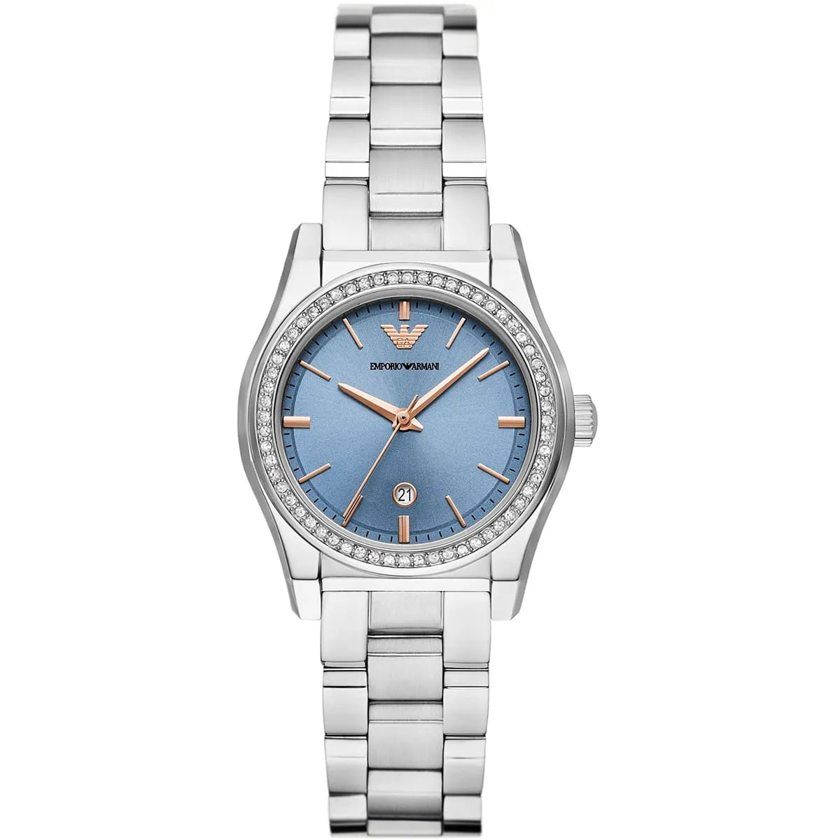 Emporio Armani Women’s Quartz Silver Stainless Steel Blue Dial 32mm Watch AR11593