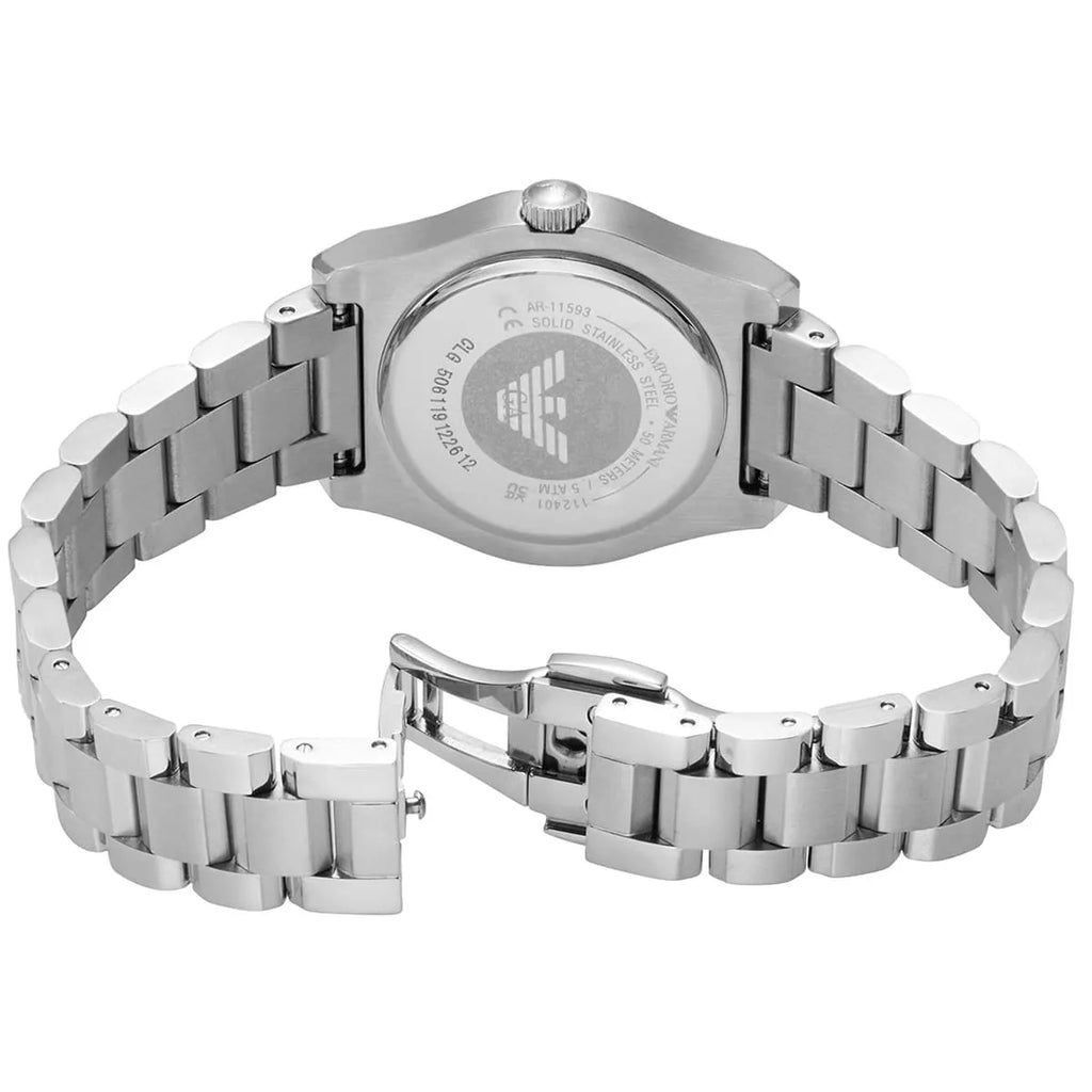 Emporio Armani Women’s Quartz Silver Stainless Steel Blue Dial 32mm Watch AR11593