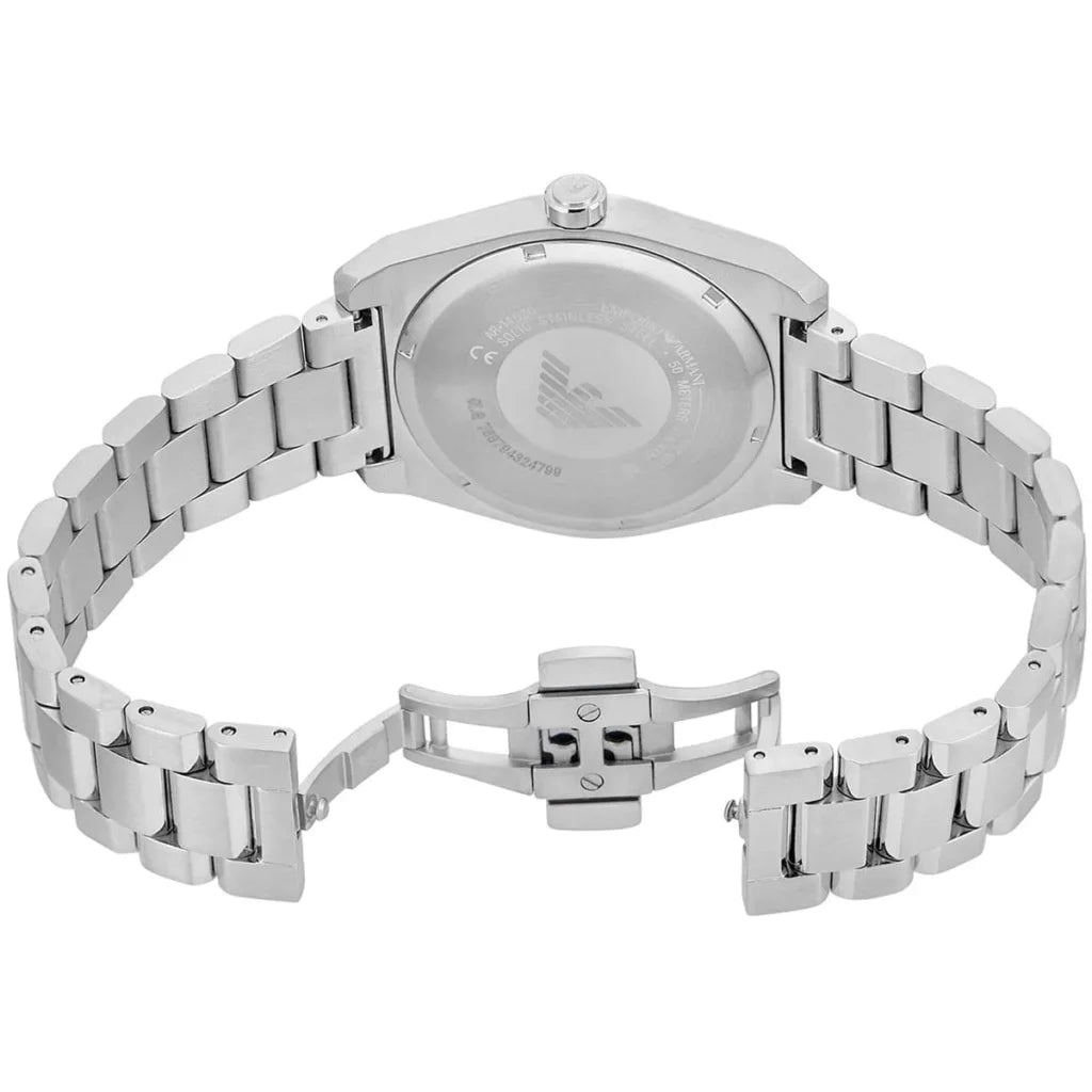 Emporio Armani Federico Silver Stainless Steel Blue Dial Quartz Watch for Gents AR11620