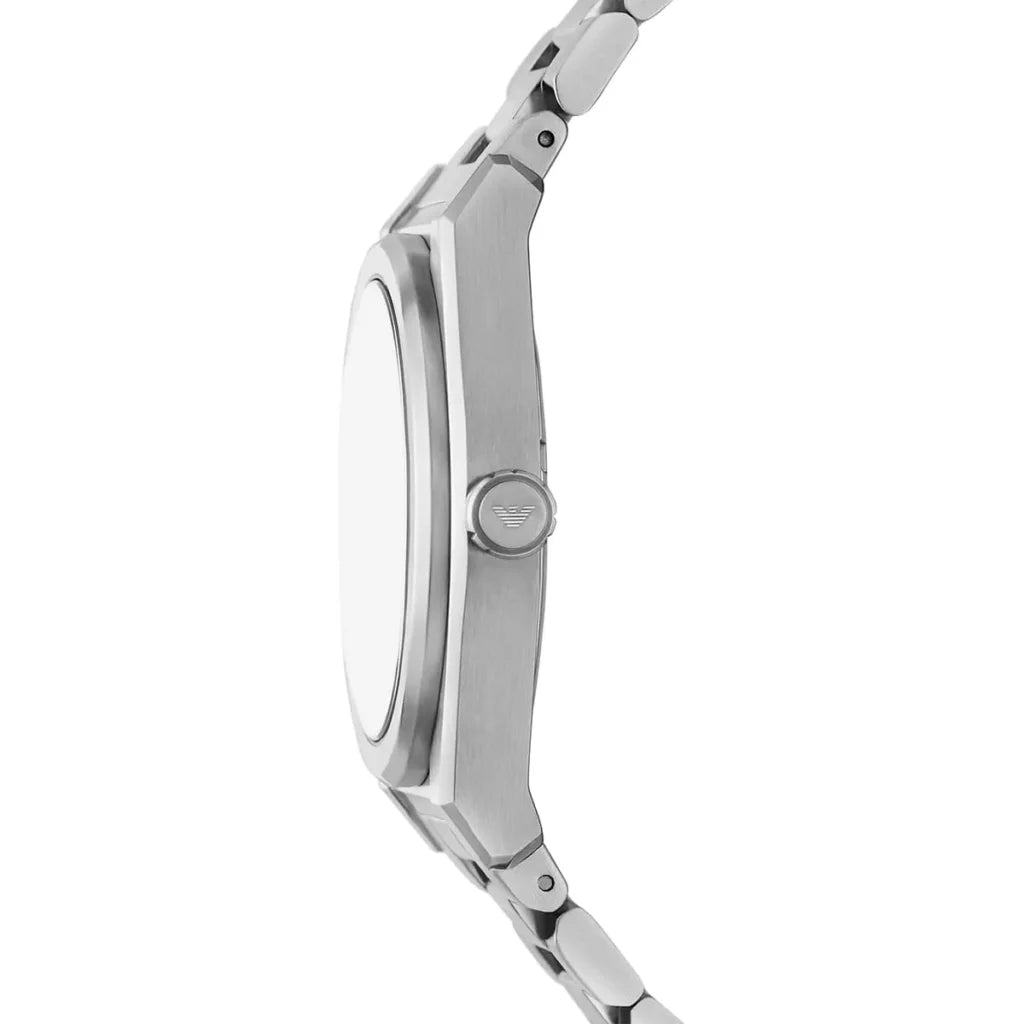 Emporio Armani Federico Silver Stainless Steel Blue Dial Quartz Watch for Gents AR11620
