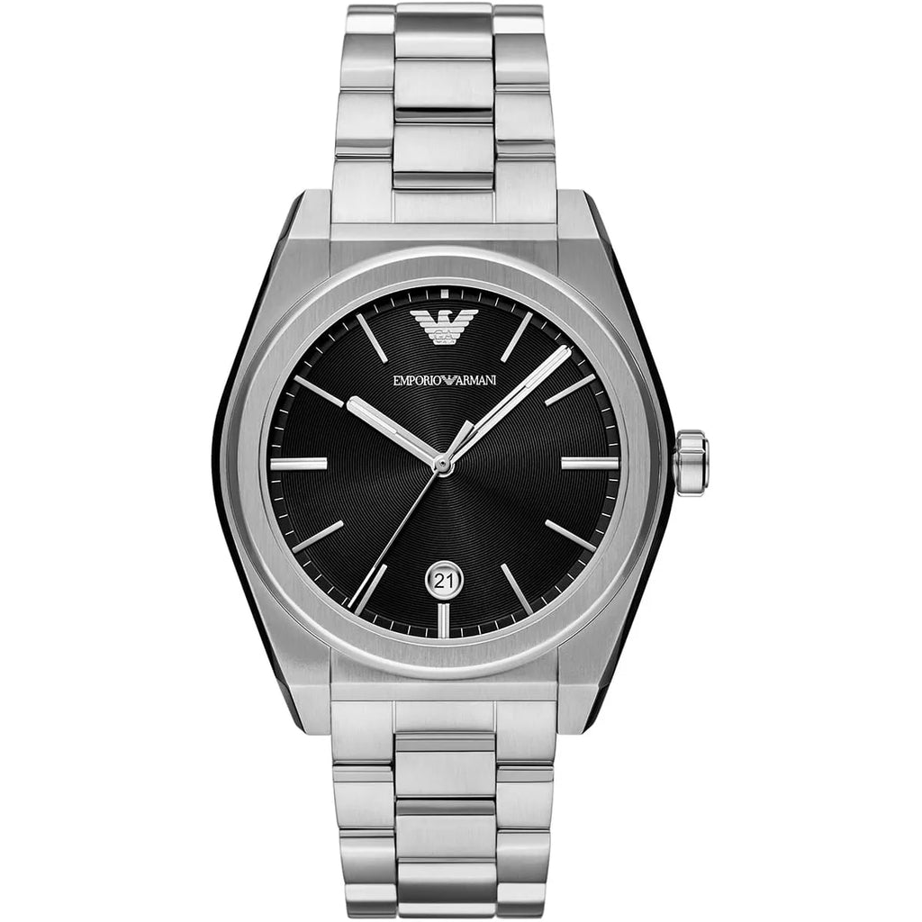 Emporio Armani Men’s Quartz Silver Stainless Steel Black Dial 41mm Watch AR11622
