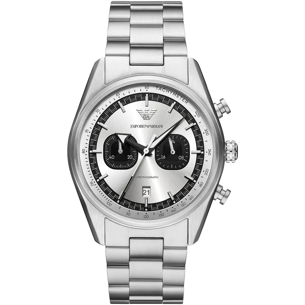 Emporio Armani Men’s Chronograph Quartz Silver Stainless Steel Silver Dial 42mm Watch AR11636