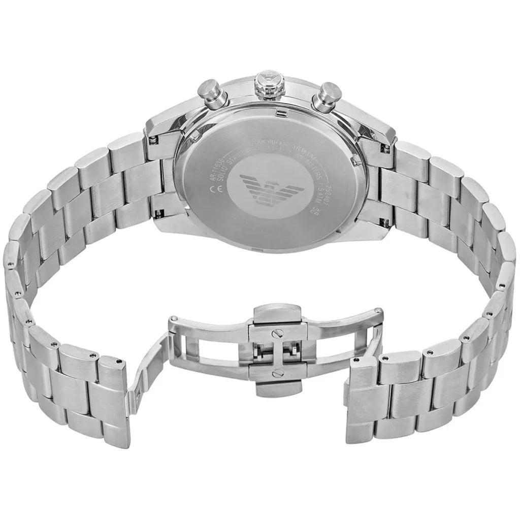 Emporio Armani Men’s Chronograph Quartz Silver Stainless Steel Silver Dial 42mm Watch AR11636