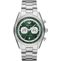 Emporio Armani Men’s Quartz Silver Stainless Steel Green Dial 42mm Watch AR11637