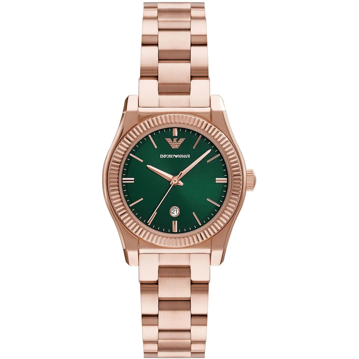 Emporio Armani Women’s Quartz Rose Gold Stainless Steel Green Dial 32mm Watch AR11639