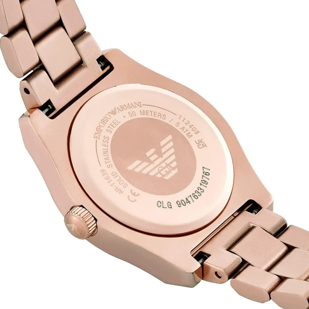 Emporio Armani Women’s Quartz Rose Gold Stainless Steel Green Dial 32mm Watch AR11639