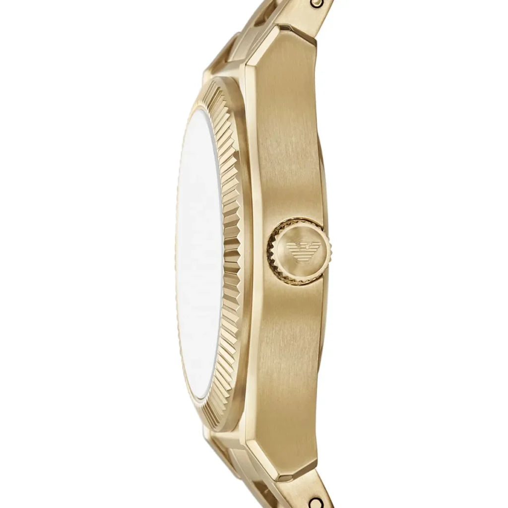 Emporio Armani Women’s Quartz Gold Stainless Steel Mother Of Pearl White Dial 32mm Watch AR11657