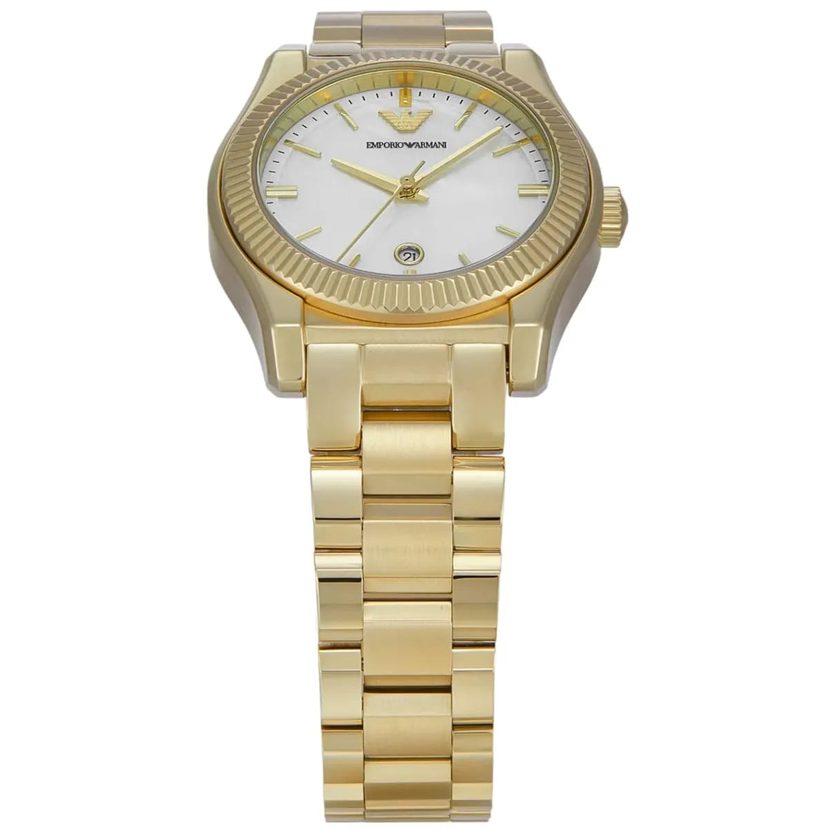 Emporio Armani Women’s Quartz Gold Stainless Steel Mother Of Pearl White Dial 32mm Watch AR11657