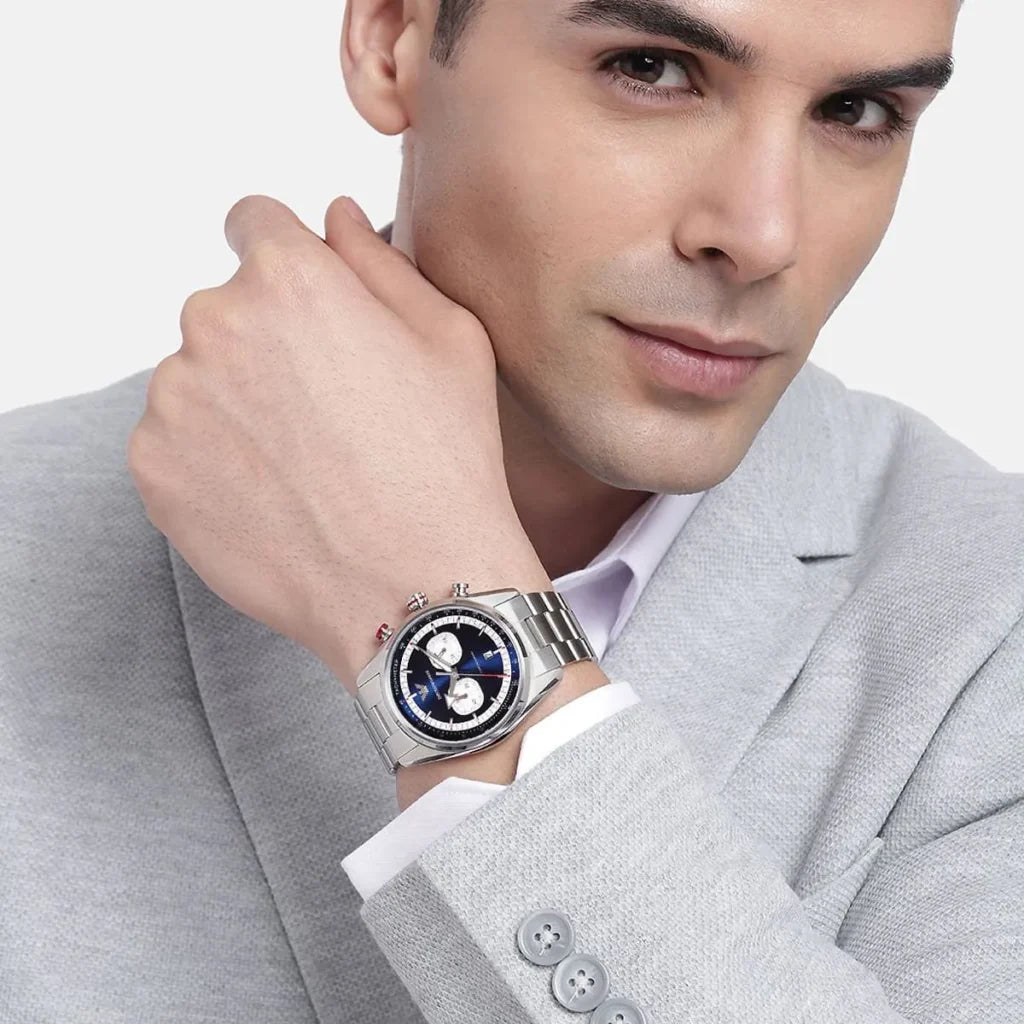 Emporio Armani Men’s Quartz Silver Stainless Steel Blue Dial 42mm Watch AR11676