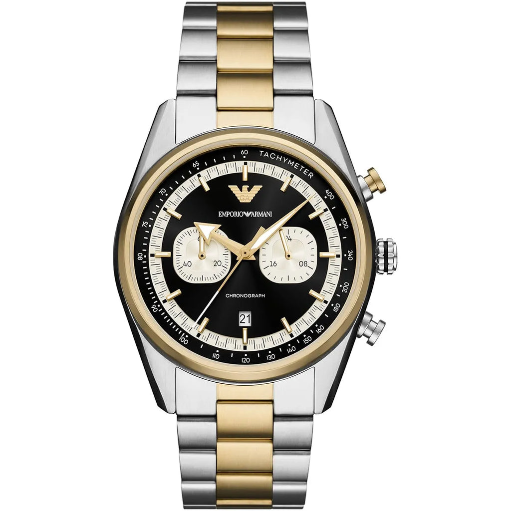 Emporio Armani Men’s Quartz Two-Tone Stainless Steel Black Dial 42mm Watch AR11678