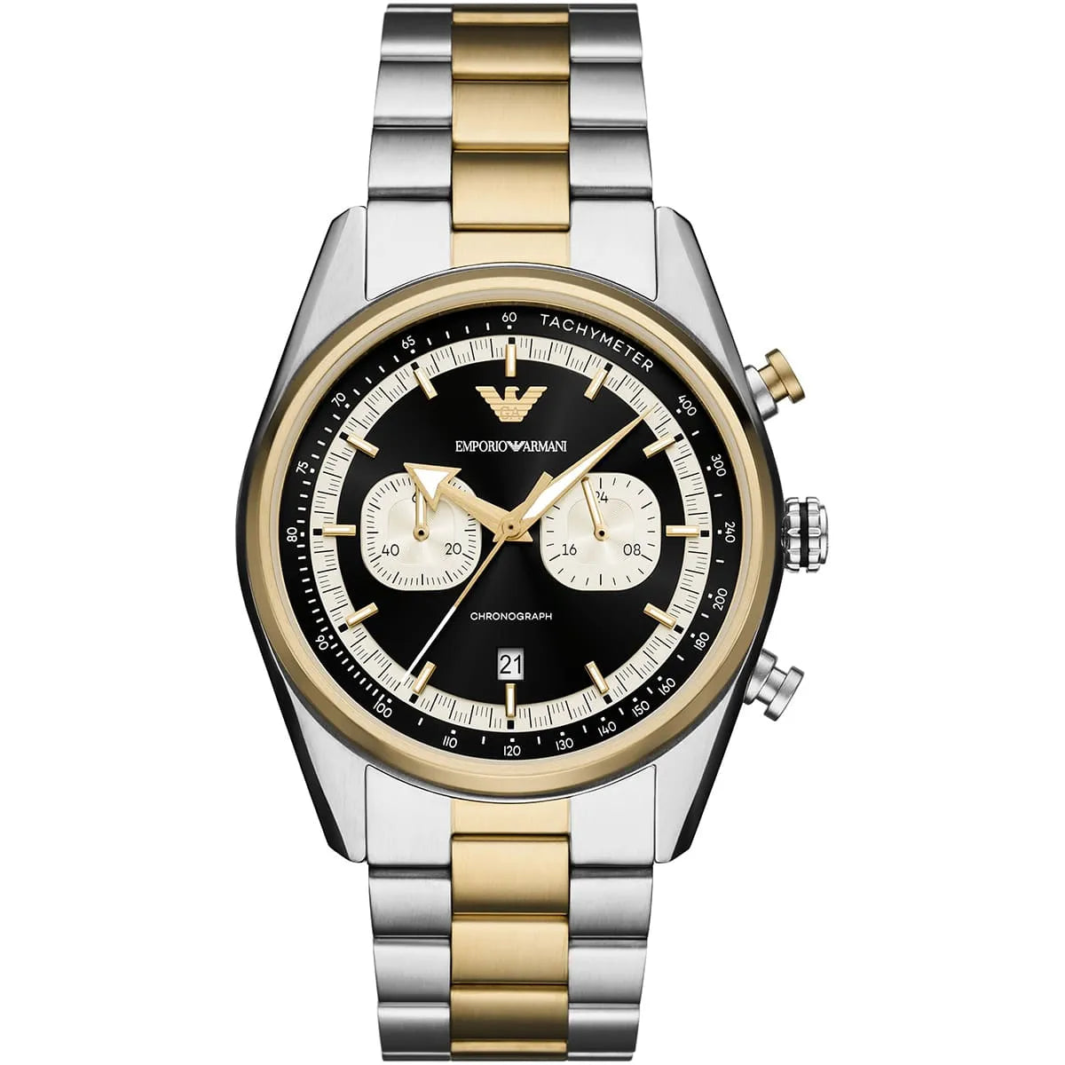 Emporio Armani Men’s Quartz Two-Tone Stainless Steel Black Dial 42mm Watch AR11678