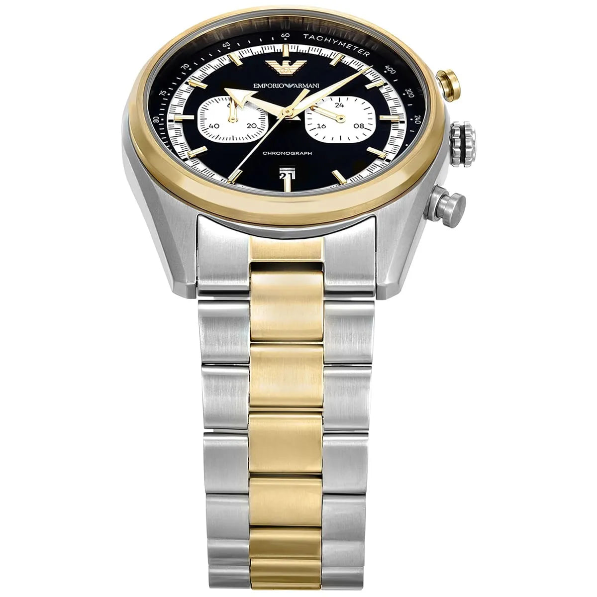 Emporio Armani Men’s Quartz Two-Tone Stainless Steel Black Dial 42mm Watch AR11678
