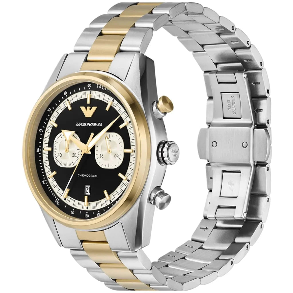 Emporio Armani Men’s Quartz Two-Tone Stainless Steel Black Dial 42mm Watch AR11678