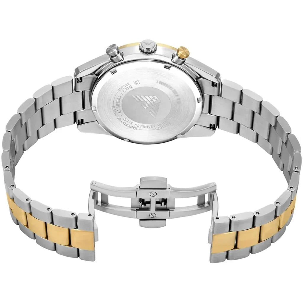 Emporio Armani Men’s Quartz Two-Tone Stainless Steel Black Dial 42mm Watch AR11678