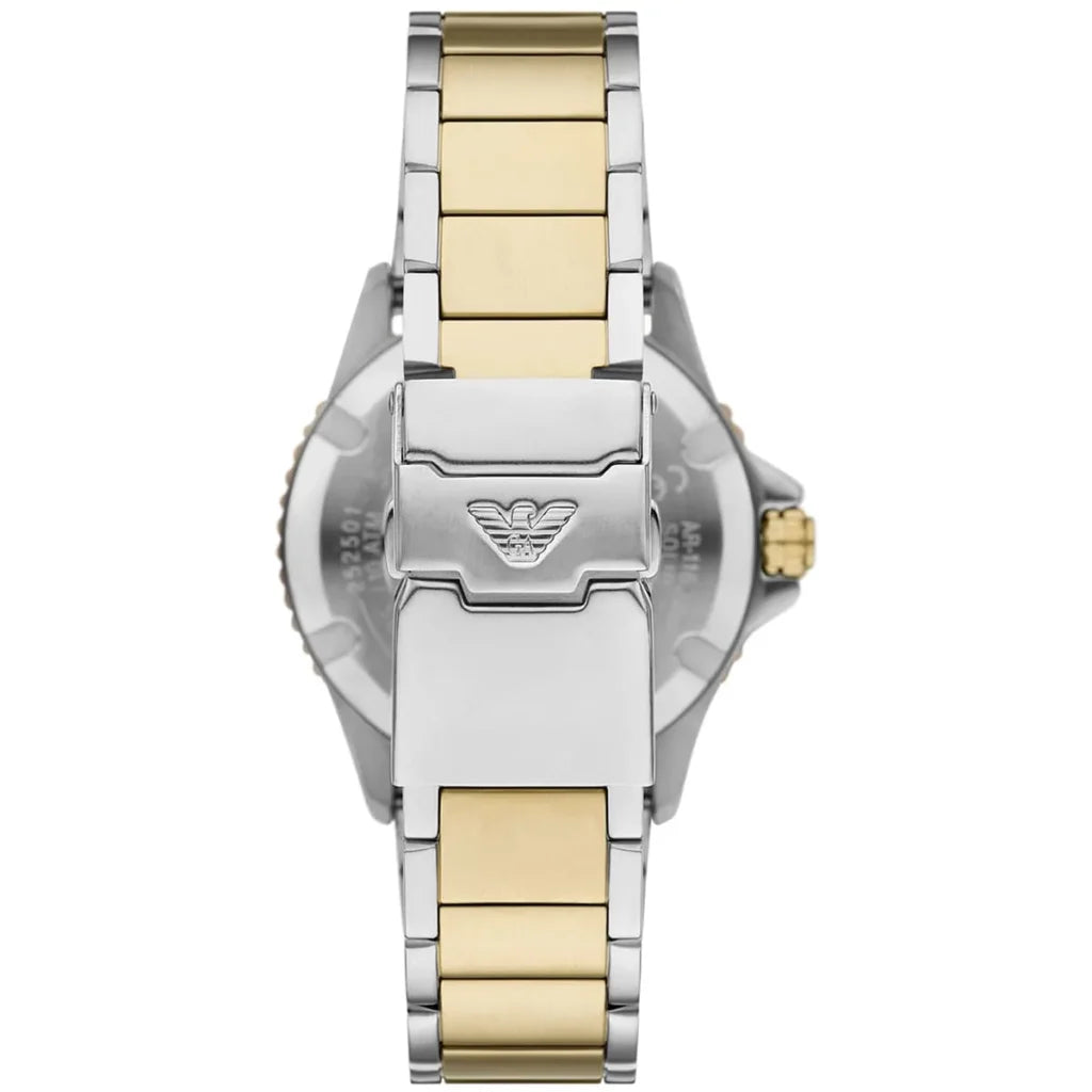 EMPORIO ARMANI World Explorer Silver Stainless Steel Blue Dial Quartz Watch for Gents A11682