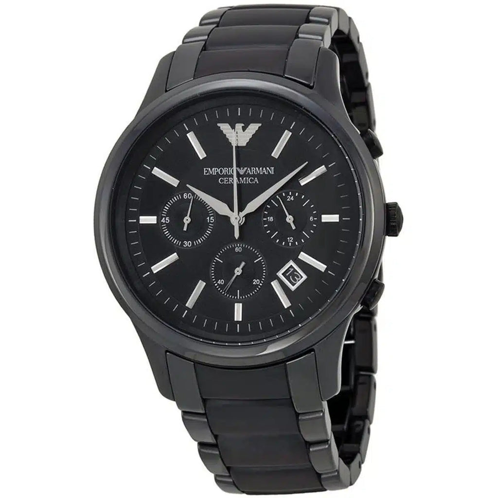 Emporio Armani Men’s Chronograph Quartz Stainless Steel Black Dial 43mm Watch AR1452