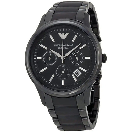 Emporio Armani Men’s Chronograph Quartz Stainless Steel Black Dial 43mm Watch AR1452