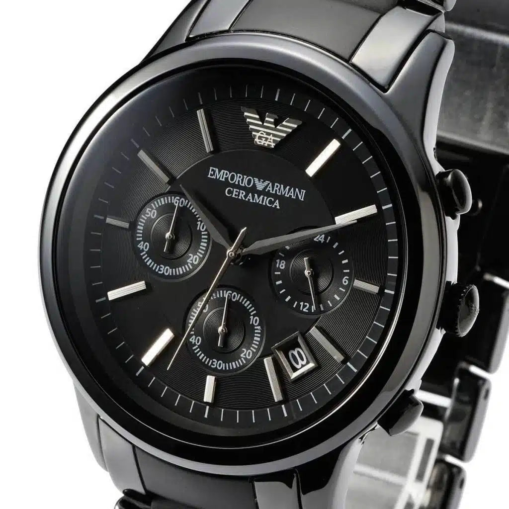 Emporio Armani Men’s Chronograph Quartz Stainless Steel Black Dial 43mm Watch AR1452