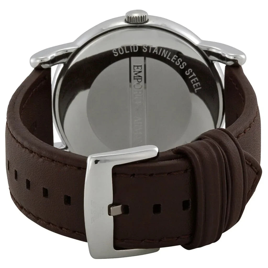 Emporio Armani Men’s Quartz Leather Strap Brown Dial 41mm Watch AR1729