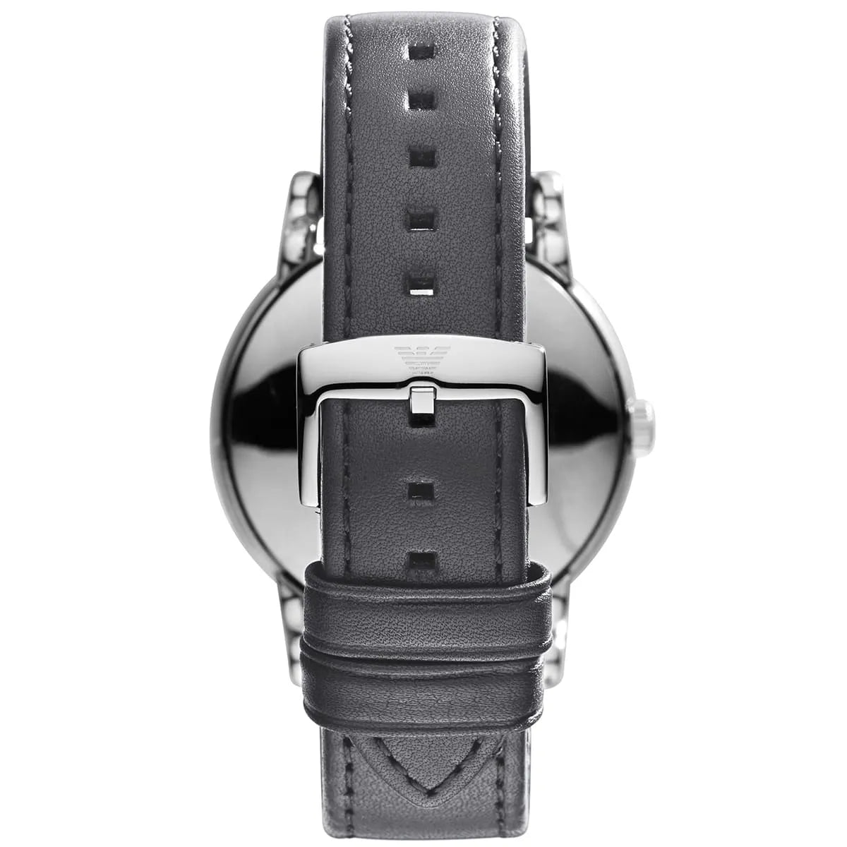 EMPORIO ARMANI Classic Grey Leather Strap Grey Dial Quartz Watch for Gents AR1730