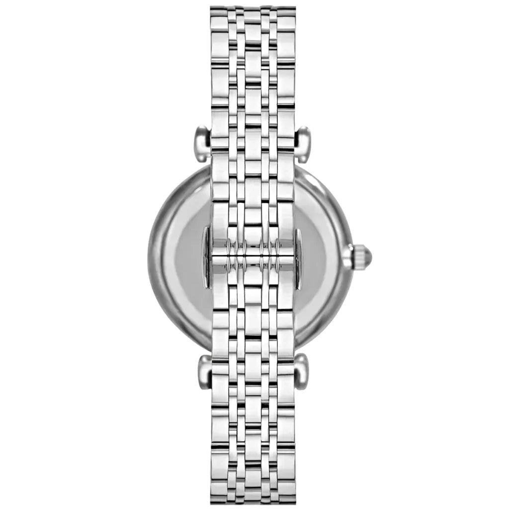 Emporio Armani Women’s Quartz Silver Stainless Steel Pink Mother Of Pearl Dial 32mm Watch AR1779