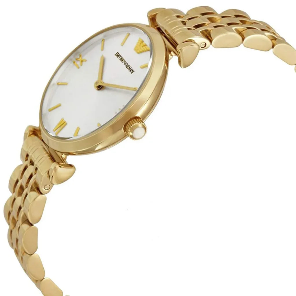 Emporio Armani Women’s Analog Stainless Steel Silver Dial 32mm Watch AR1877