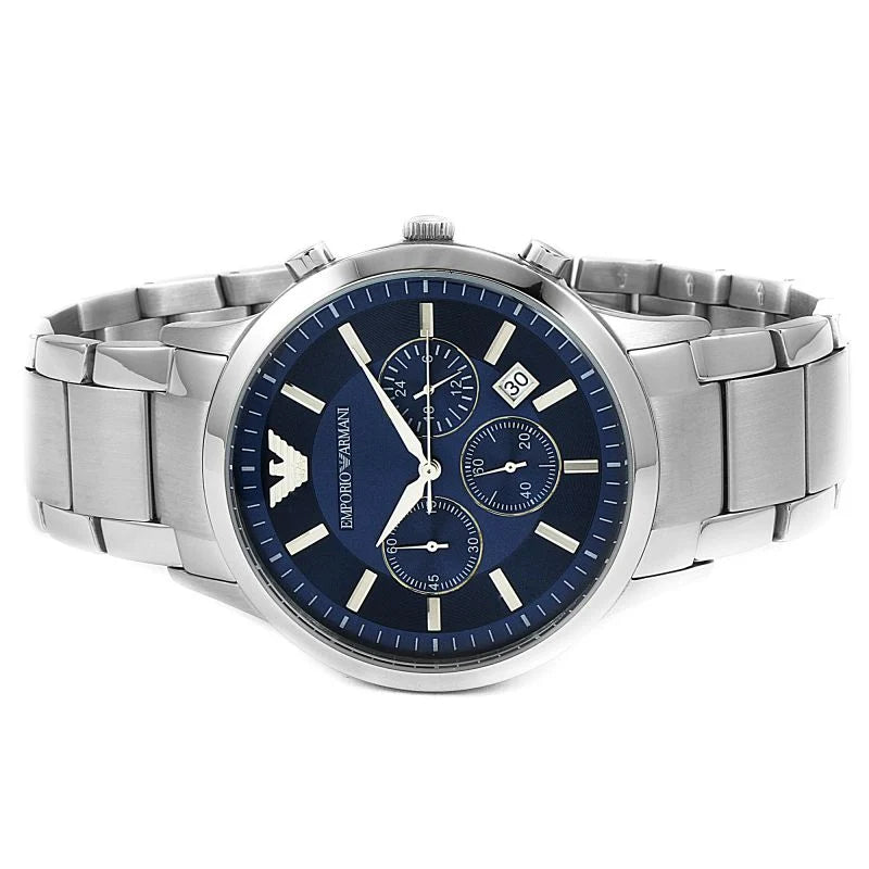 Emporio Armani Men’s Chronograph Quartz Stainless Steel Blue Dial 41mm Watch AR2448