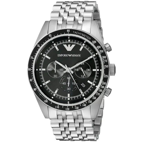 Emporio Armani Men’s Chronograph Quartz Stainless Steel Black Dial 46mm Watch AR5988