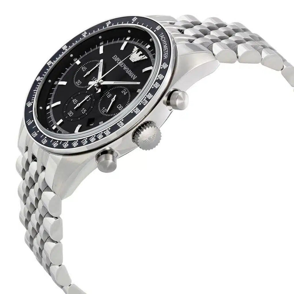 Emporio Armani Men’s Chronograph Quartz Stainless Steel Black Dial 46mm Watch AR5988