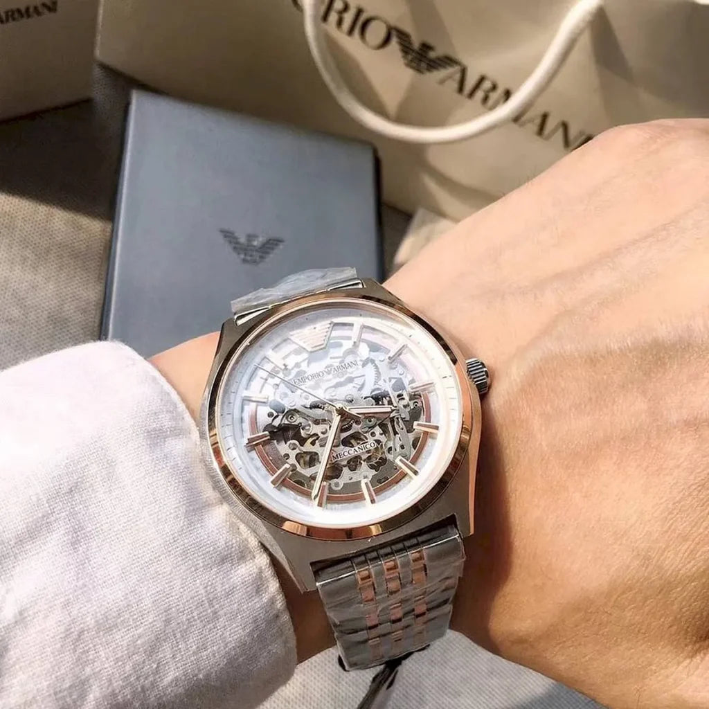 Emporio Armani Men’s Automatic Two-Two Stainless Steel White Dial 43mm AR60002