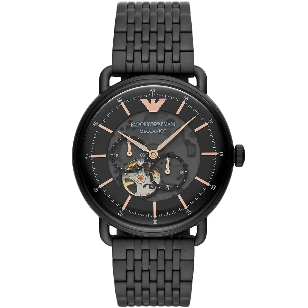 Emporio Armani Men’s Automatic Stainless Steel Black Dial 43mm Watch AR60025