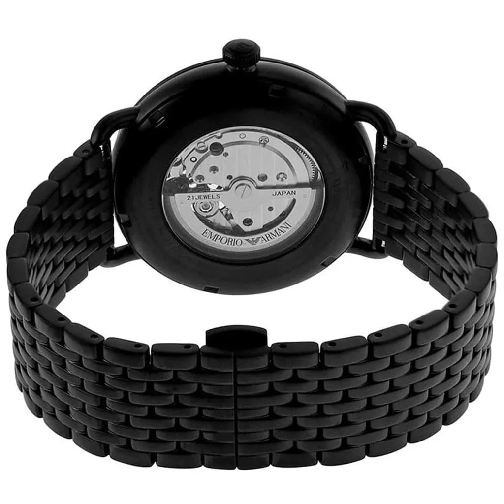 Emporio Armani Men’s Automatic Stainless Steel Black Dial 43mm Watch AR60025