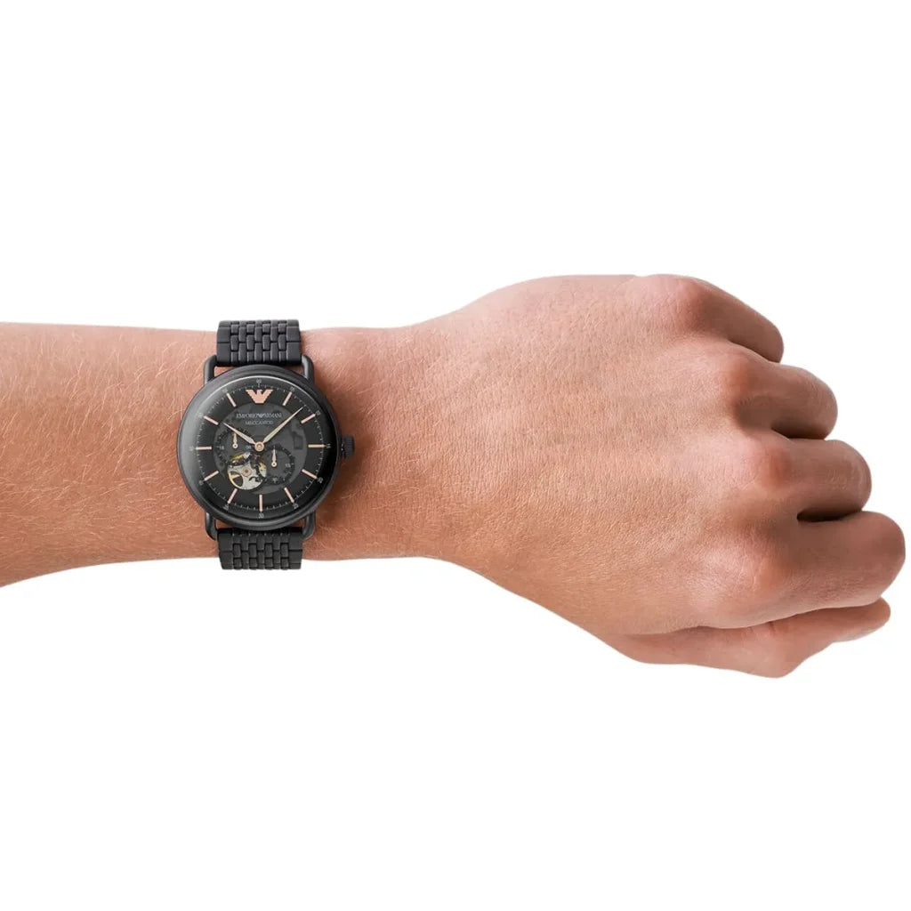 Emporio Armani Men’s Automatic Stainless Steel Black Dial 43mm Watch AR60025