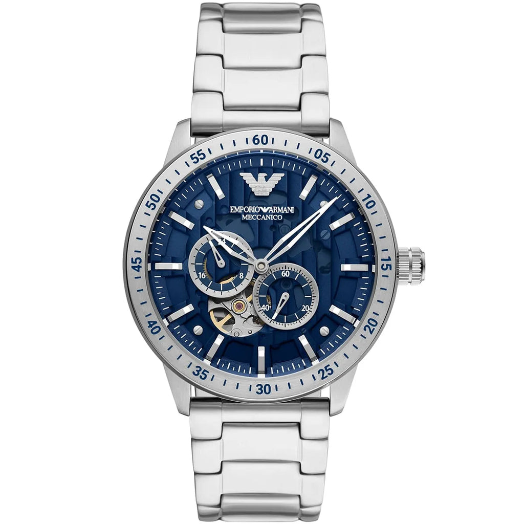 Emporio Armani Men’s Automatic Stainless Steel Blue Dial 43mm Watch AR60052