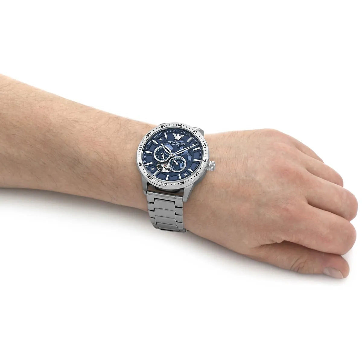 Emporio Armani Men’s Automatic Stainless Steel Blue Dial 43mm Watch AR60052