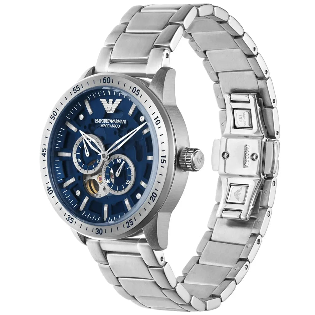 Emporio Armani Men’s Automatic Stainless Steel Blue Dial 43mm Watch AR60052