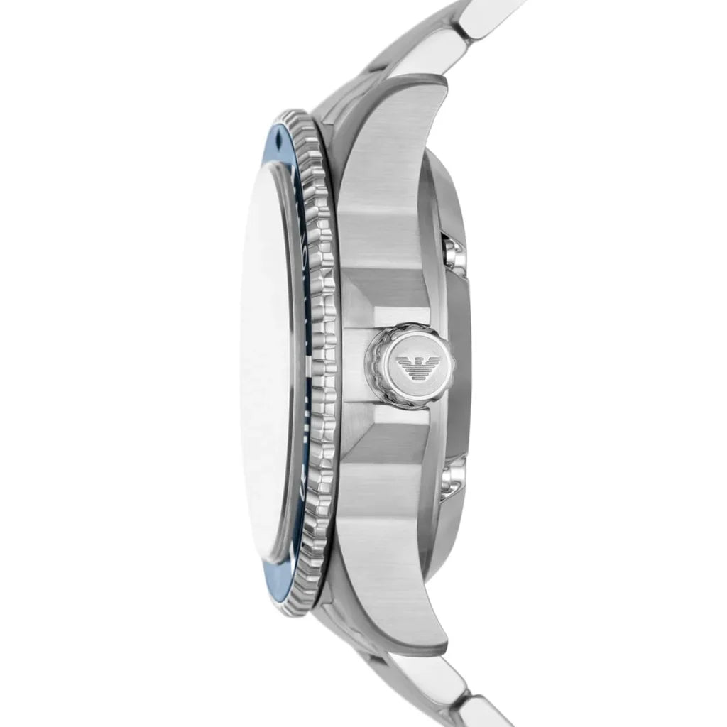 Emporio Armani Men’s Automatic Silver Stainless Steel Blue Dial 42mm Watch AR60059