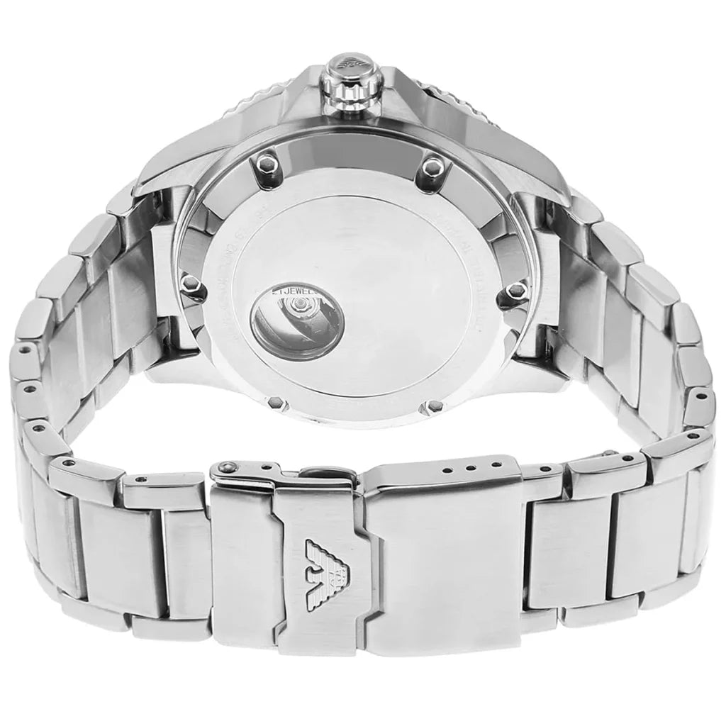 Emporio Armani Men’s Automatic Silver Stainless Steel Blue Dial 42mm Watch AR60059