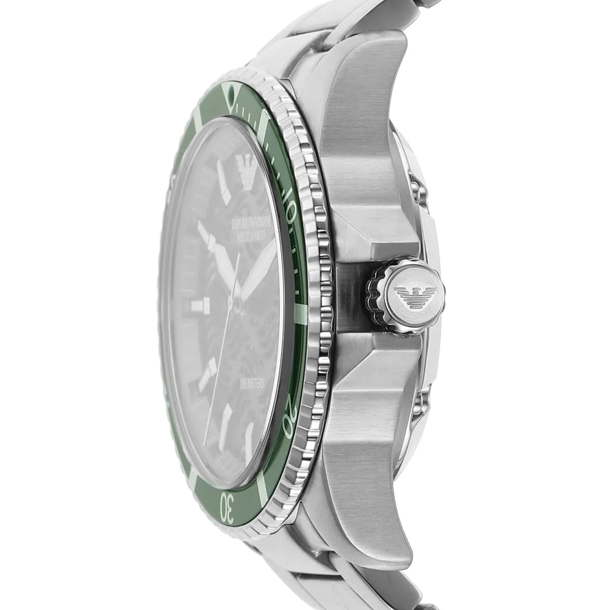Emporio Armani Men’s Automatic Silver Stainless Steel Green Dial 42mm Watch AR60061