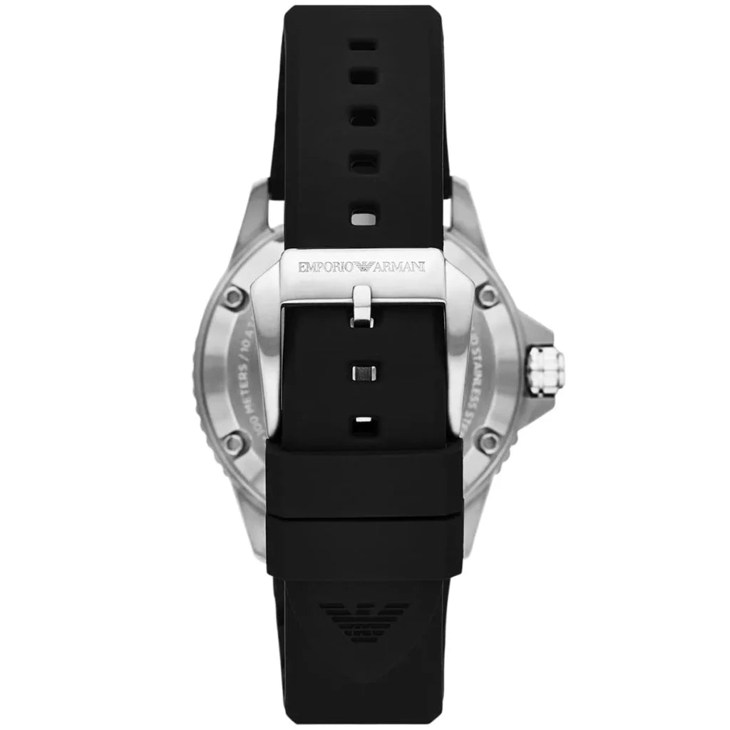Emporio Armani Men’s Automatic Black Silicone Strap Black Dial 42mm Watch AR60062