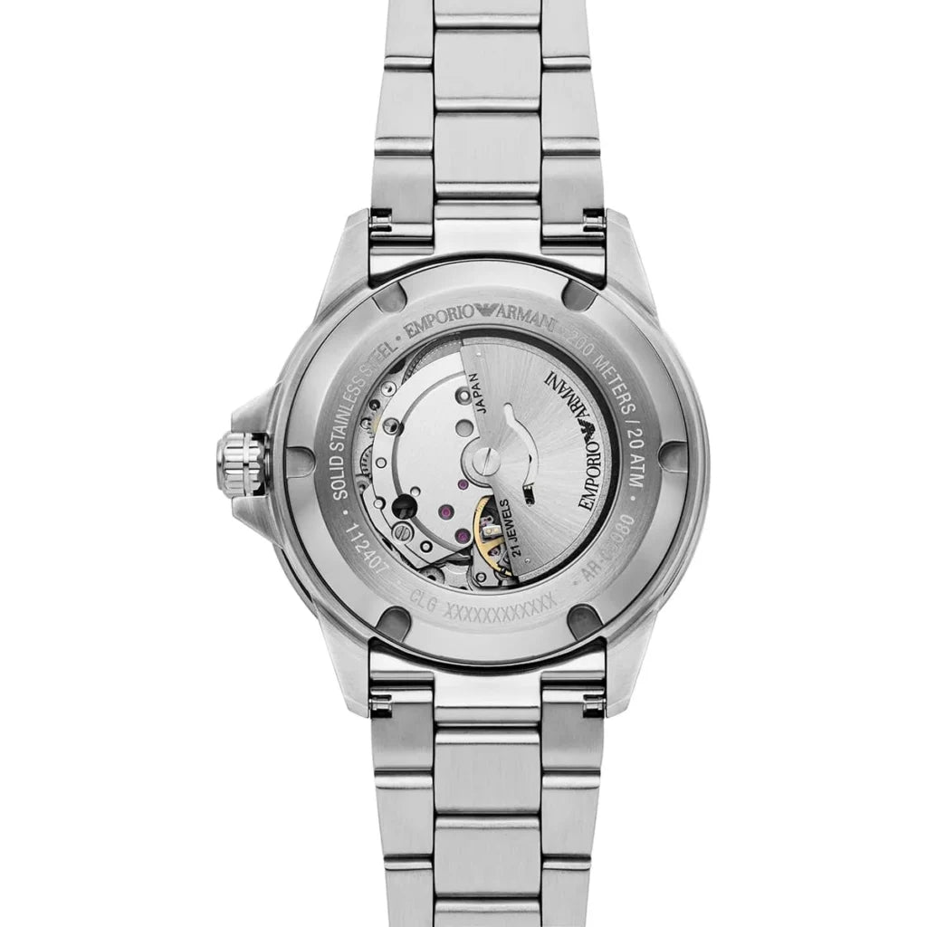 Emporio Armani Men’s Automatic Silver Stainless Steel Green Dial 42mm Watch AR60080