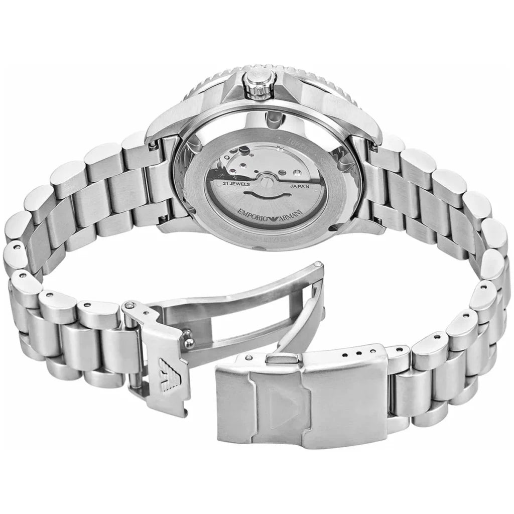 Emporio Armani Men’s Automatic Silver Stainless Steel Green Dial 42mm Watch AR60080